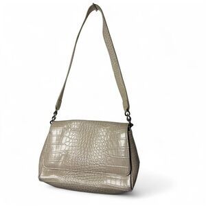 Liz Claiborne Cream Croc Print Shoulder Bag Small Purse OS